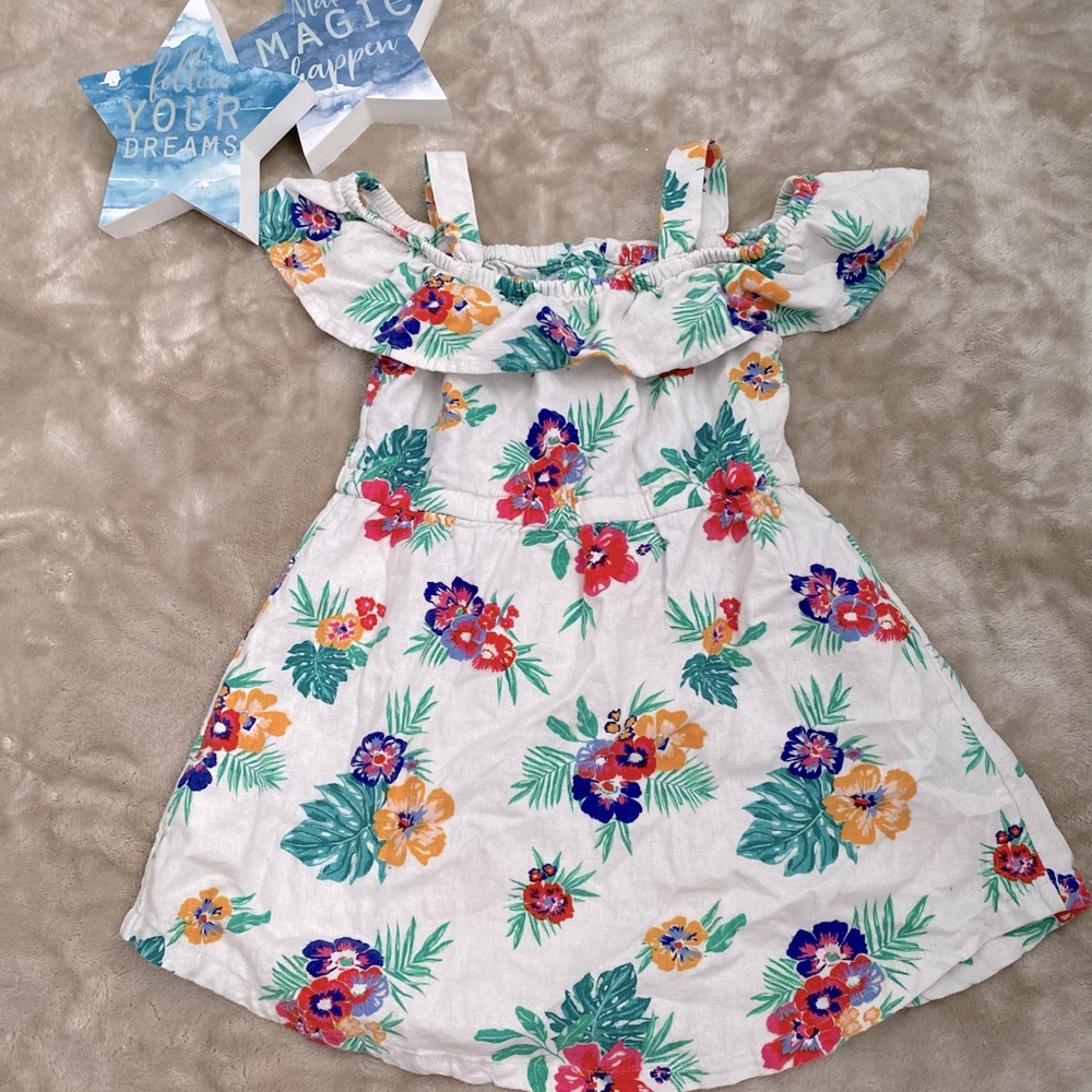Linen Floral Dress
